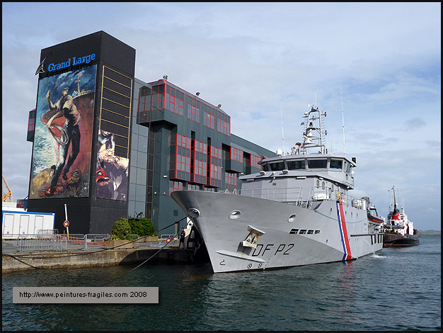 paul bloas fresque sur le batiment Grand Large pour Brest 2008